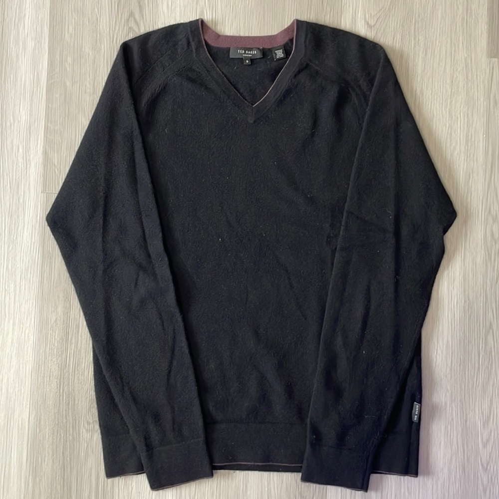 Ted Baker London V Neck Cashmere Sweater - Black (5)